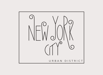Modern calligraphy with phrase "New York city".