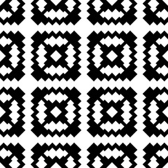 Raster illustration. Endless seamless pattern. Template for design textile, backgrounds, wrappers, package, wallpaper. Monochrome. Graphic background. Stylish ethnic pattern. Ornament