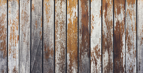 Grey and orange background with wooden texture horizontal top view isolated, vintage dark wood backdrop, old light blue rustic board, space blank back on the table, mockup nuture wall, horizontal