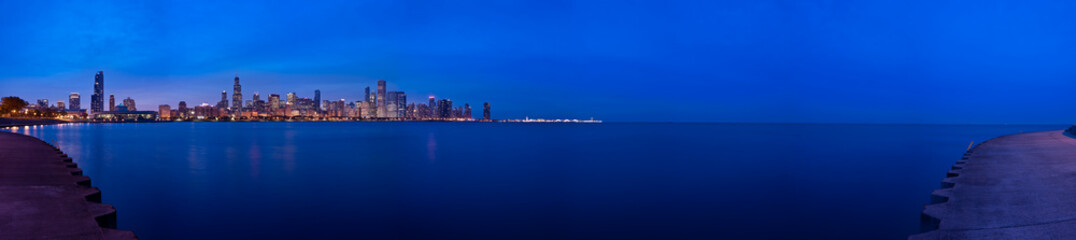Fototapeta na wymiar Chicago ultra Wide Panorama