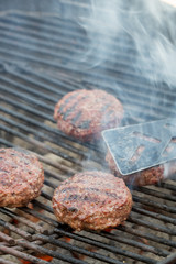 hamburgers on grill