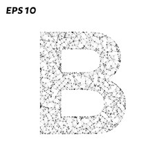 The letter B consists of points, lines and triangles. Vector illustration.