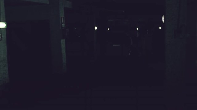 Female zombie watching man attacking angry closeup