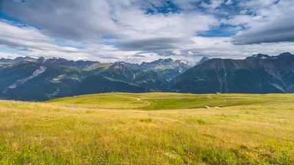 Alpine landscape in the area Aletsch Glacier and Bettmerhorn, Switzerland