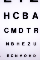 Optician eye test chart
