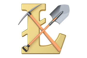 Litecoin mining concept, 3D rendering