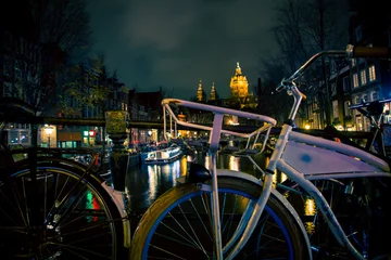 Fotobehang bicycle at night amsterdam © rusty elliott