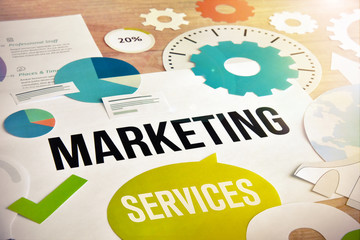 Marketing services concept design. Concept for website and mobile banner, internet marketing,...