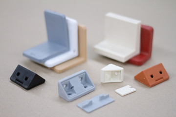 Mount for glass shelves or wood. Fasteners for furniture, shelves of different materials, different colors and shapes.