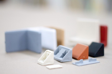 Mount for glass shelves or wood. Fasteners for furniture, shelves of different materials, different colors and shapes.