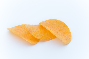 Potato chips on the papric. Eco food.