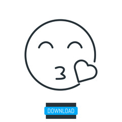 Kiss emoji icon, vector