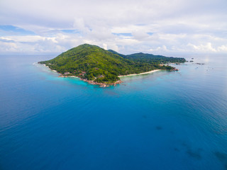 Luftaufnahme: La Digue, Seychellen