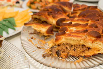 Close-up of cabbage pie