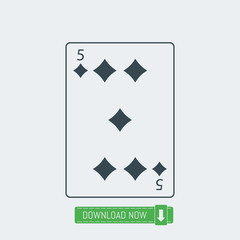 Playing card icon, vector
