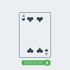 Playing card icon, vector