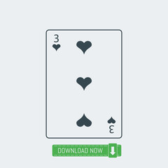 Playing card icon, vector