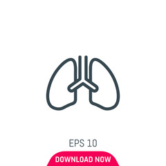 Lungs icon, vector