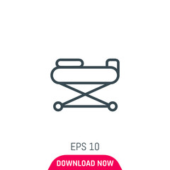Medical bed icon, vector