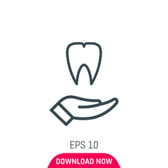 Tooth care icon, vector