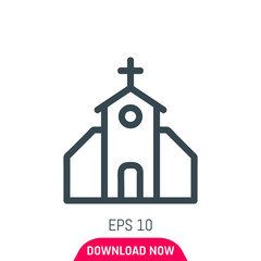Church icon, vector