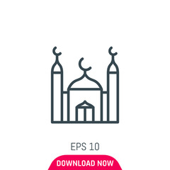 Obraz premium Mosque icon, vector