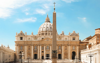 Fototapeta na wymiar The view at St. Peter's Basilica in Rome.
