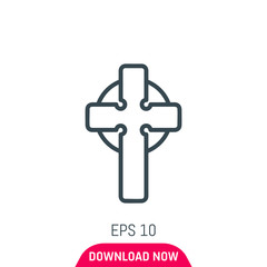 Cross icon, vector