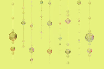beads on yellow color background