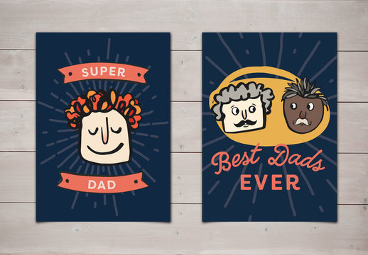 Cartoon Dads Father's Day Cards