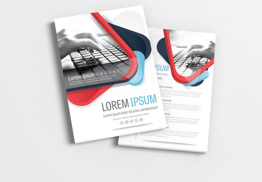 Brochure Layout with Red and Blue Accents 1