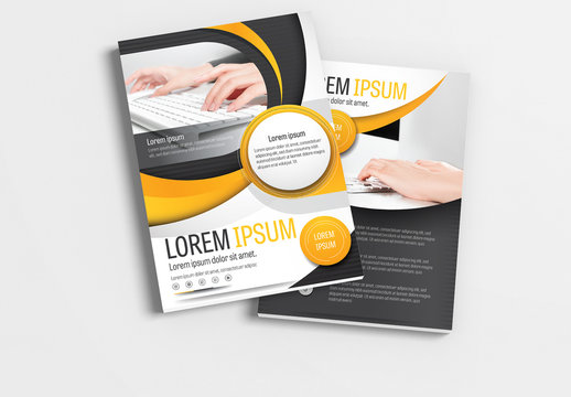 Brochure Layout with Gray and Orange Accents 3