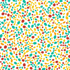Mosaic pattern with multicolor polygons. Seamless vector background