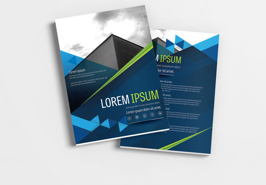 Brochure Layout with a Dark Blue Background 1