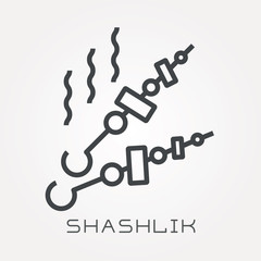 Line icon shashlik