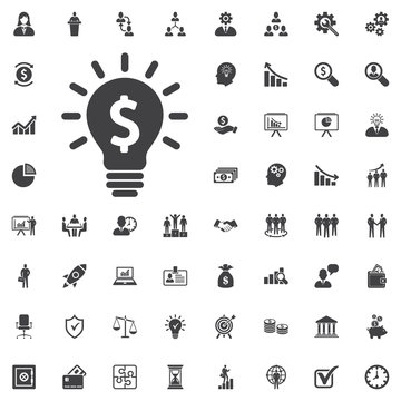 Light bulb with dollar symbol business concept.