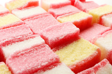 Tasty and colorful jelly candies, closeup