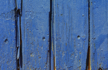 part of vintage wooden blue door