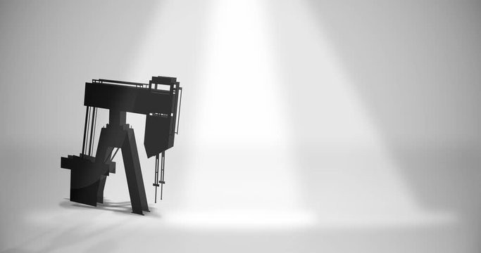Single gasoline oil fracking pumpjack motion graphic with room for statistic