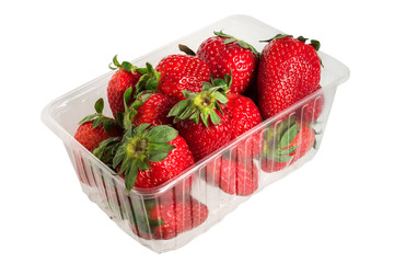 Strawberry packing isolated on white background