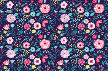Naklejka premium Cute Floral pattern.