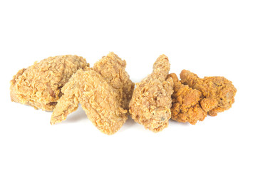 Fried chicken on white background