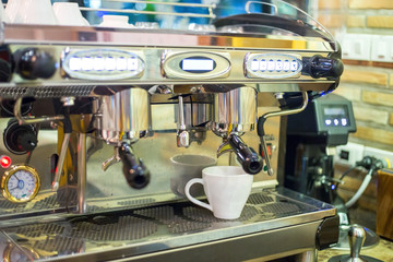 preparing in coffee machine.