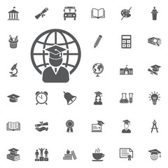 Internet training icon, vector illustration.