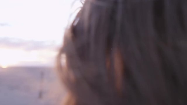 Close Up Of Red Hair Blowing In The Wind