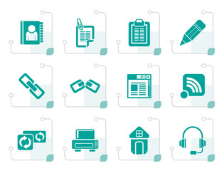 Stylized internet and website icons - vector icon set