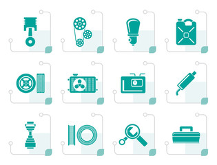 Fototapeta premium Stylized Car Parts and services - Vector Illustration