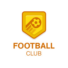 Soccer football badge. Vector logo illustration in flat design style.