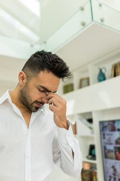 Young man having a stress