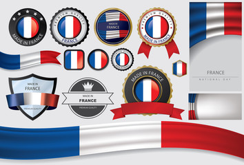 Made in France Seal, French Flag (Vector Art)